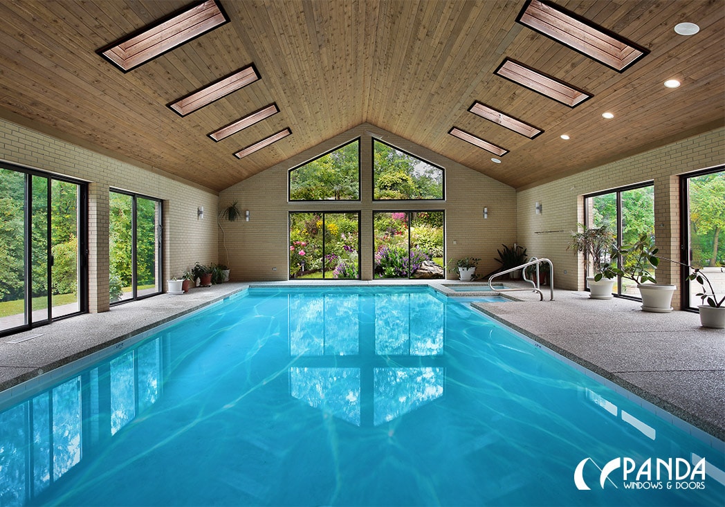 Get Your Pool House or Cabana Summer-Ready with Operable Glass Walls Indoor-pool